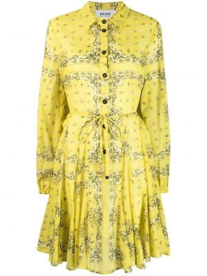 Памучна рокля тип риза с принт с пейсли десен Bazar Deluxe жълто