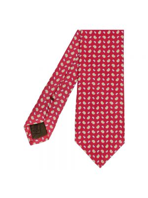 Jedwabny krawat z wzorem paisley Churchs czerwony