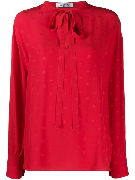Blusa de tejido jacquard Valentino rojo