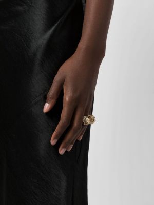 Prsten s oděrkami Philipp Plein zlatý