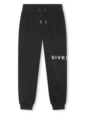 Printti suoralahkeiset housut tytöille Givenchy Kids musta