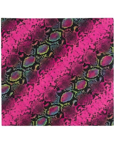 Bufanda de cuero de estampado de serpiente Versace rosa