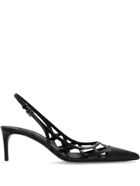 Slingback nahka Dolce & Gabbana musta