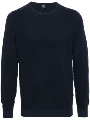 Памучен пуловер Fedeli синьо
