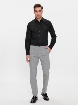 Vlněné kalhoty Tommy Hilfiger šedé
