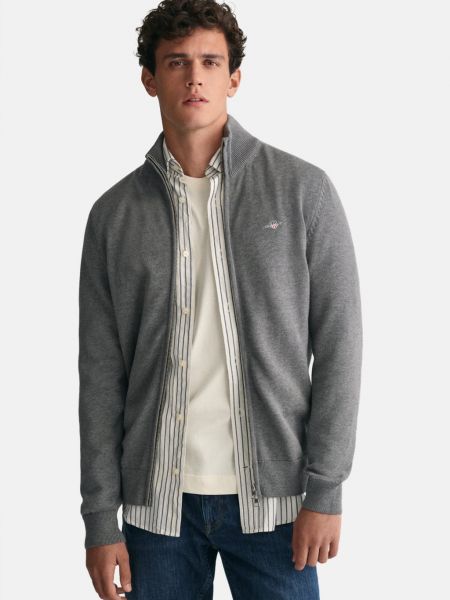 Меланжевый свитер Gant серый