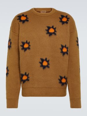 Sweter wełniany z kaszmiru Zegna pomarańczowy