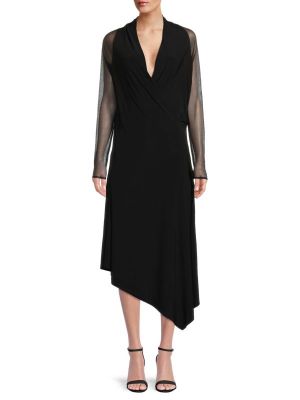 Асимметричный платье на запах Donna Karan черный