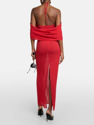 Φλοράλ μεταξωτή μάξι φόρεμα Magda Butrym κόκκινο