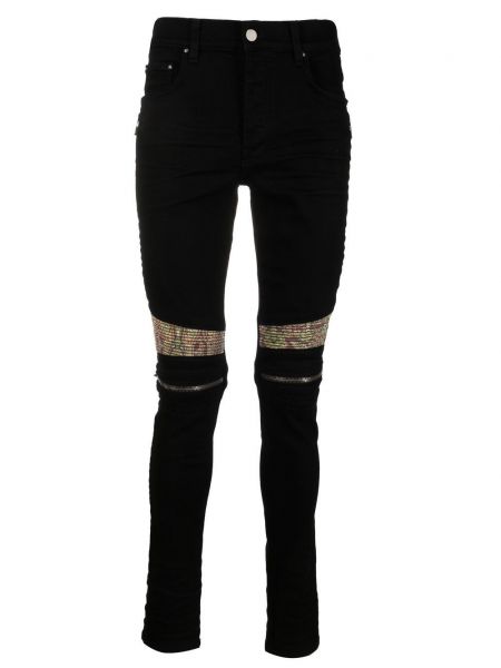 Priliehavé džínsy bežného strihu s potlačou s paisley vzorom Amiri čierna