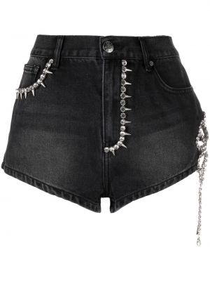 Krystaller jeans-shorts Area svart