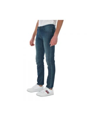 Jeansy skinny dopasowane z długim rękawem z wzorem argyle Emporio Armani niebieskie
