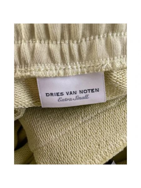 Spodnie bawełniane Dries Van Noten Pre-owned żółte