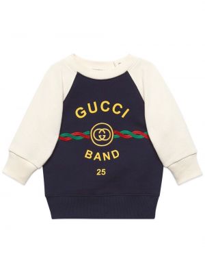 Broderet sweatshirt for piger Gucci Kids blå