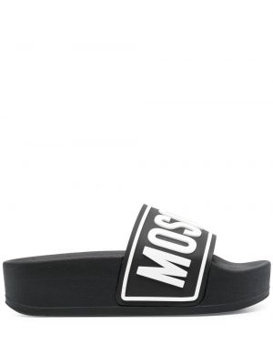 Tongs à imprimé Moschino noir