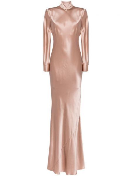 Svilena večernja haljina Michelle Mason ružičasta