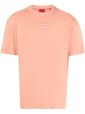 Тениска с кръгло деколте Hugo оранжево