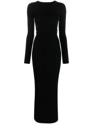 Плетена макси рокля с гол гръб Laneus черно