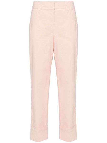 Bavlněné rovné kalhoty Peserico růžové