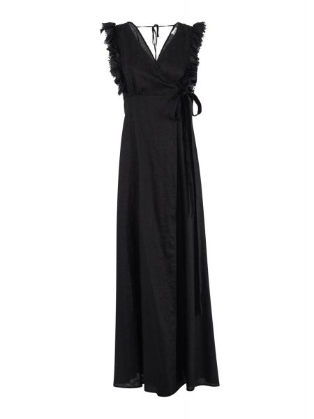 Льняное длинное платье P.a.r.o.s.h. черное