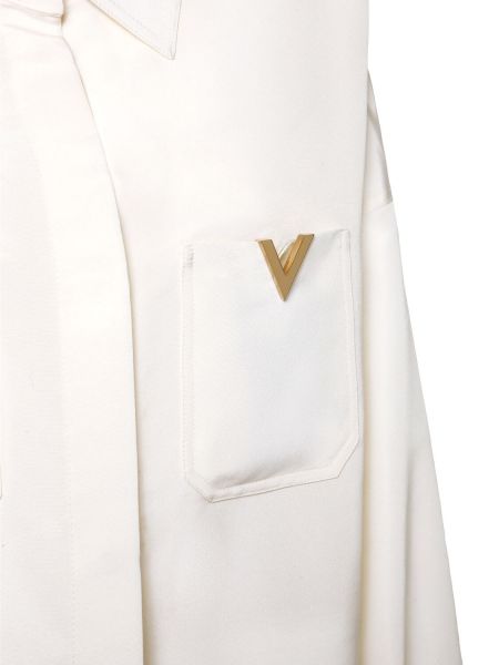 Oversized hedvábná košile Valentino bílá