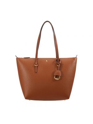 Кожаная сумка Lauren Ralph Lauren коричневая