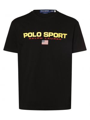 Polo bawełniana z nadrukiem Polo Sport czarna
