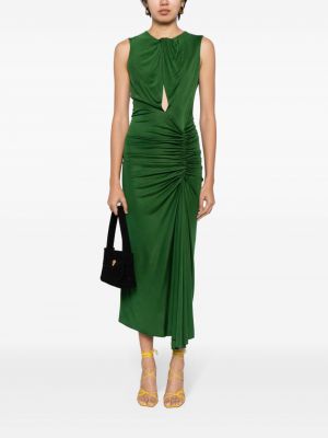 Drapované midi šaty Costarellos zelené