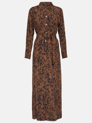 Длинное платье с принтом с животным принтом A.p.c. коричневое