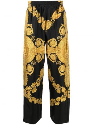 Jedwabne spodnie z nadrukiem Versace
