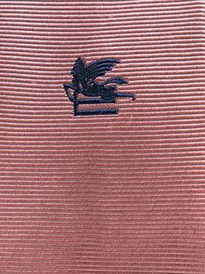 Šilkinis siuvinėtas kaklaraištis Etro rožinė