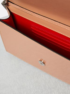 Кожени чанта тип „портмоне“ от лакирана кожа Christian Louboutin бежово