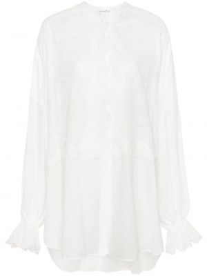 Памучна блуза с дантела Ermanno Scervino бяло