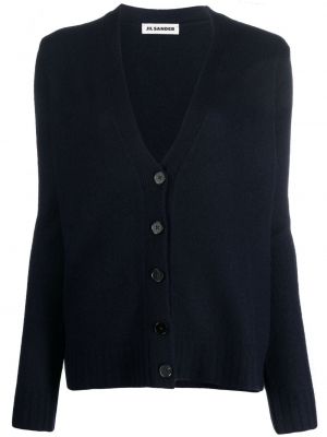 Cardigan en tricot à col v Jil Sander bleu