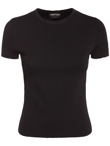 Camiseta de seda de punto Tom Ford negro