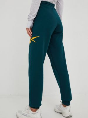 Sportovní kalhoty s potiskem Reebok Classic zelené