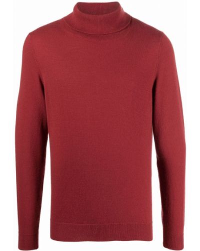Jersey de punto de cuello vuelto de tela jersey Zanone rojo
