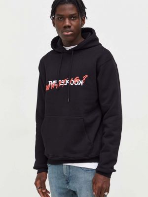Pamučna hoodie s kapuljačom The Kooples crna