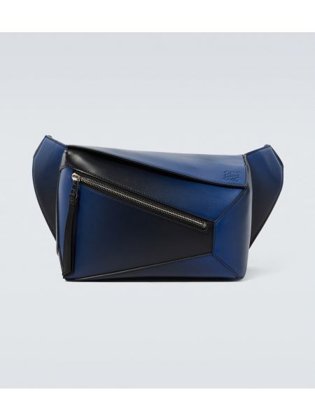 Кожаная поясная сумка Loewe синяя