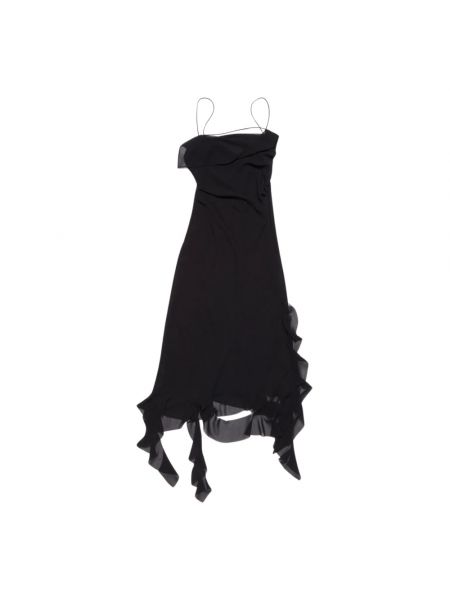 Sukienka midi z falbankami Acne Studios czarna