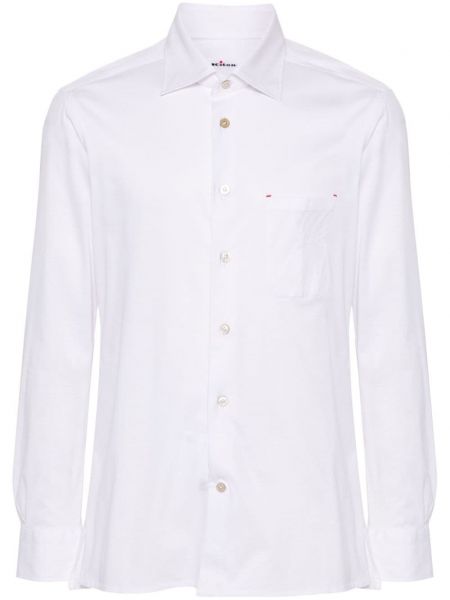 Памучна риза от джърси Kiton бяло