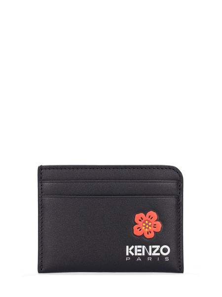 Кожено портмоне с принт Kenzo Paris черно