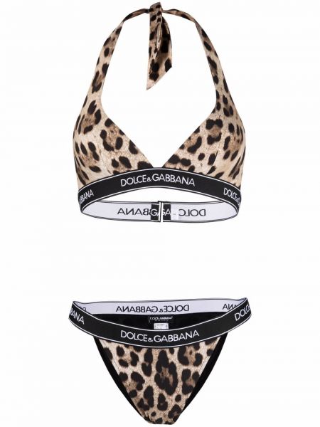 Bikini con estampado leopardo Dolce & Gabbana