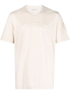 Тениска бродирана Moncler бежово