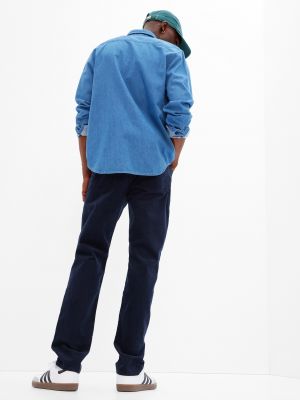 Slim fit manšestrové kalhoty Gap modré
