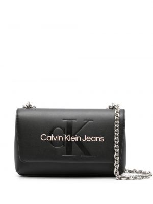 Iš natūralios odos rankinė per petį Calvin Klein Jeans