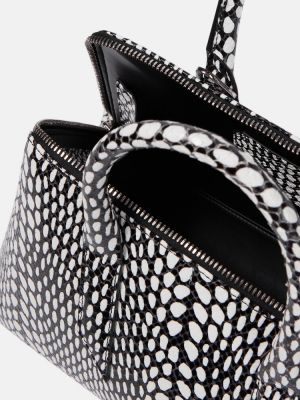 Usnjena nakupovalna torba s kačjim vzorcem The Attico