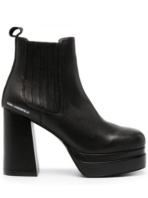 Členkové topánky na platforme s potlačou Karl Lagerfeld čierna