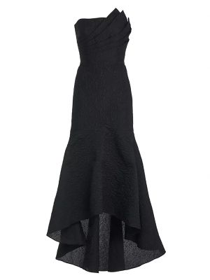 Жаккард платье в цветочек с принтом Theia черное
