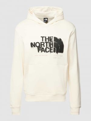 Bluza z kapturem z nadrukiem The North Face biała
